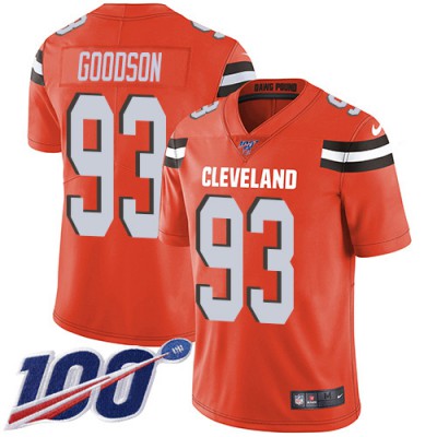 Nike Cleveland Browns #93 B.J. Goodson Orange Alternate Men's Stitched NFL 100th Season Vapor Untouchable Limited Jersey Men's